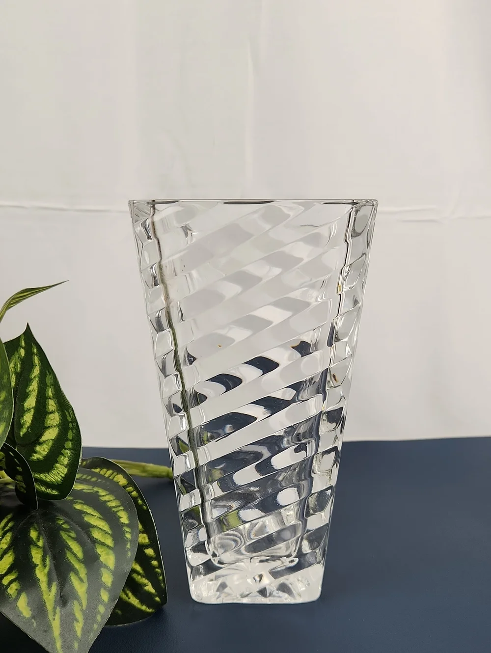 Clear Sleek Diagonal Graduating Level Glass Vase - Home Accents